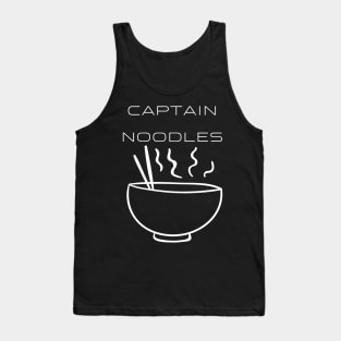 Captain Noodles Typography White Design Tank Top